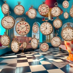 20 Pcs Vintage Clock Cardboard Hanging Banner Wonderland Tea Party Decoration…