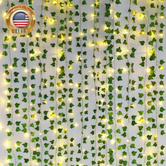 Fake Vines for Room Decor(12 Pack 84 Ft),With CE Certified 80 LED String Lights,