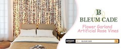 2Pcs 16.4Ft Flower Garland Artificial Rose Vines for Bedroom, Cute Fake Hanging