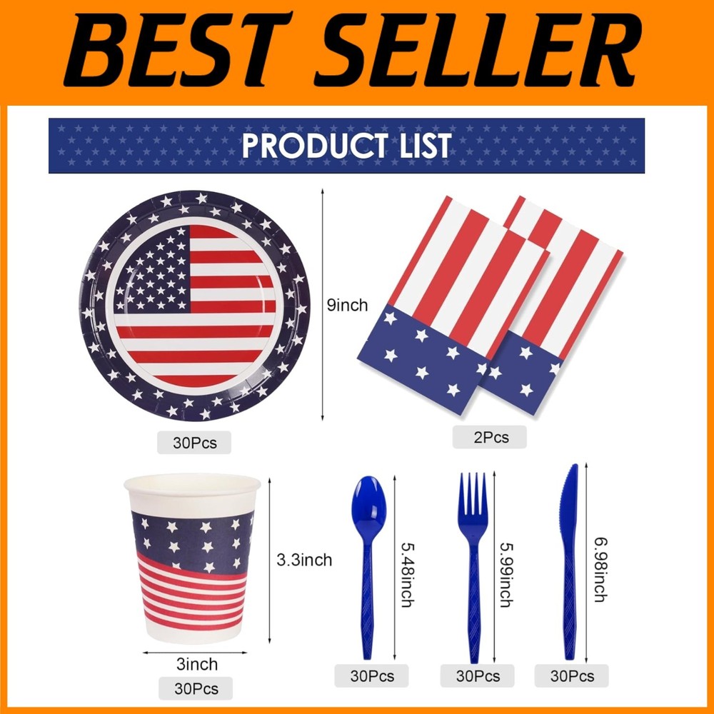 152Pc American Flag Party Set