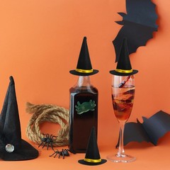 mini witch hats Witch Hat Wine Bottle Toppers Halloween Party Supplies