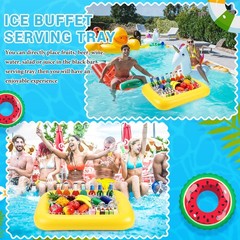 Rectangular Inflatable Serving Bar Floating Drink Holder for Pool Inflatable …