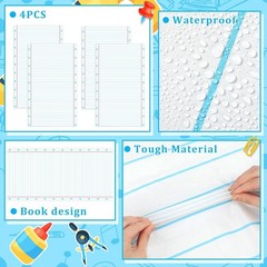 Disposable 54×108 Lined Notebook Tablecloths Set for School Party Celebrations