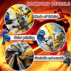 Ninja Birthday Party Decorations Lego Balloons Tablecloths Banner Cupcake Topper