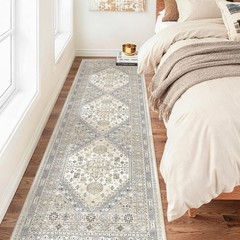 zesthome Washable Runner Rug 2.5×8 – Stain 2’6″ x 8′ (Runner), Beige/Grey