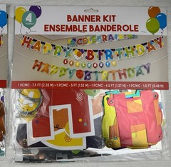 (2 Pack) Happy Birthday Banner & Foil Banner Kit Party Decorations