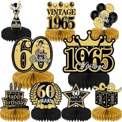 Refavor 9Pcs 60th Birthday Party Decorations – 60th Birthday Decor Men Women …