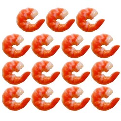 15 PCS Artificial Shrimp Figurines Lifelike Plastic Fake Food Model Photo Prop