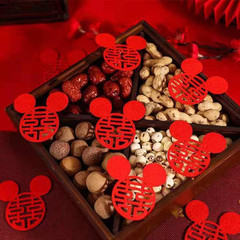 120Pcs Double Happiness Confetti – Traditional Chinese Red Paper Cutting Wedding