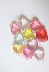 CraftbuddyUS 20 x 0.9inch Transparent MIXED Colors Acrylic Heart Pendant Charms
