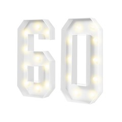60 Light Up Numbers 60th Birthday Party Decoration Light Up Numbers Decorations