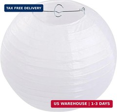 LIHAO 10 Inch White Round Paper Lanterns (10 Pack)