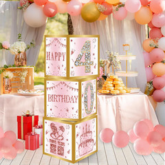 40Th Birthday Decorations Boxes for Women – 3PCS Pink Rose Gold Happy 40Th Birth