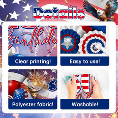 Mocsicka American 250th Birthday Decorations Banner Patriotic 6×3.6ft, Multi