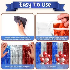 Fringe Foil Backdrop Curtains Set Party Decorations Birthday New Year Event