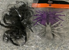 ⚡️Hyde & Eek Halloween Decor Spiders Purple Silver & Black (12 Count)