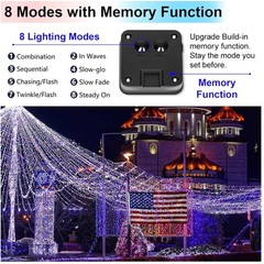 Red White Blue Solar Fairy Lights, Outdoor Waterproof
