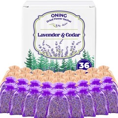 16 Pack Lavender Sachet Bags & Cedar Chips Set – 100% Natural Premium Dried Lave