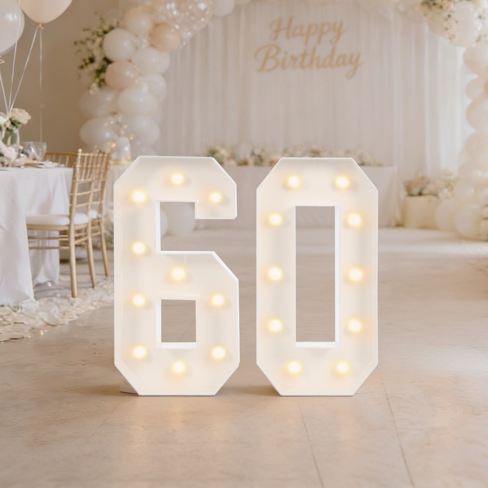 60 Light Up Numbers 60th Birthday Party Decoration Light Up Numbers Decorations