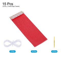 15Pcs Red Tassel Garland Banner with Rope