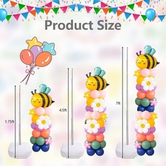 Balloon Column Stand Kit Set of 2, 7 Feet Height Adjustable Balloon Tower Pil…