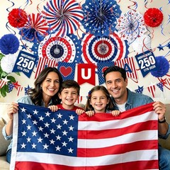 Vibrant 37PCS Patriotic Party Set: Flags, Streamers & DIY Fun for All Occasions