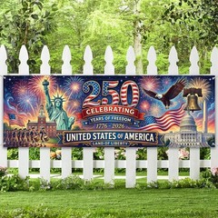 250th Anniversary USA Flag 4th of July Decorations, 120″ x 20″ Freedom 250 Ye…