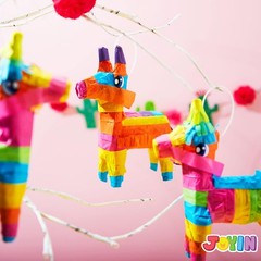 3 pcs Mini Donkey Pinatas 7″x5.5″ Cinco De Mayo Rainbow Color for Fun Fiesta Tac