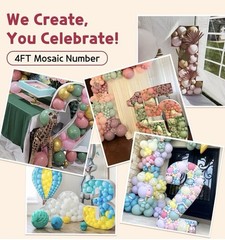 4 FT Marquee Mosaic Numbers for Balloons New Year Anniversary birthday Decor