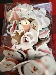 Christmas Cupcake Topper Rings 24 pc Cake Decoration Bear Santa Deer Fox Penguin