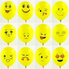 50pcs Fun Emotion Smiley Face Balloon,12 Inch Smile Cartoon Balloons, Printed…