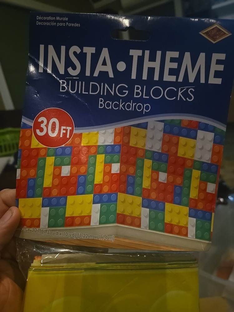 Building Blocks 30-foot Backdrop Insta Theme 4′ x 30′ Party Decoration Lego New