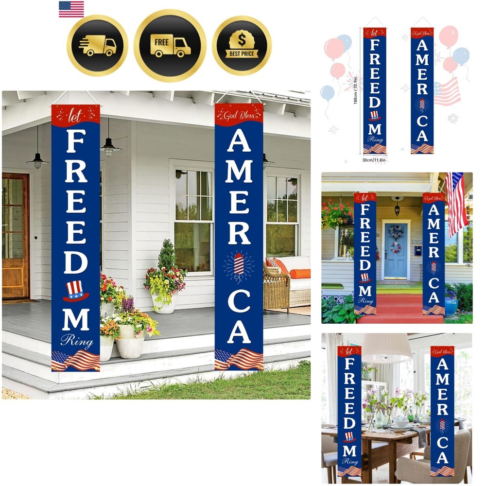 Patriotic American Flag Banner Hanging Decoration for 4th of July Memorial Day