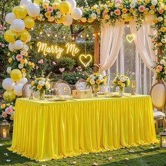 Party Talk 1 Pack Yellow Rectangle Table Clothes for 4 Foot Tables, Polyester Wr