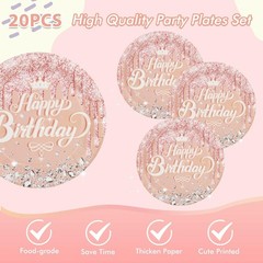 Rose Gold Birthday Decorations 41Pcs Pink Party Supplies Balloon Set Banner