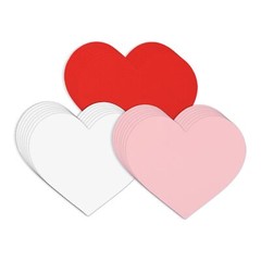 72pcs 6×5.2 Inch Heart Paper Cutouts Card 3 Colors Large Heart Shaped Cut Out…