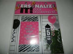 PERSONALIZE IT! DOOR DECORATING KIT* Black White Pink Zebra SWEET 16 Party NEW