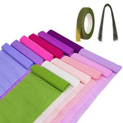 12 Rolls Crepe Paper Sheets Rolls, 10″ x 98″ Crepe Paper Sheets with 50 Pcs G…