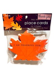 Place Party Cards Fall Leaves Table Décor 20ct and Cupcake Picks 24ct Lot 3