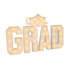 Graduation Party Decorations LED Long Marquee Light Up GRAD Light Letters Kit