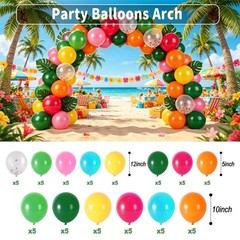 200 Pcs Hawaiian Aloha Luau Party Decorations Tropical Summer Decor Set