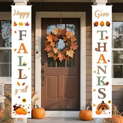 DAZONGE Fall Decorations for Home | Happy Fall Give Thanks Porch Banners for