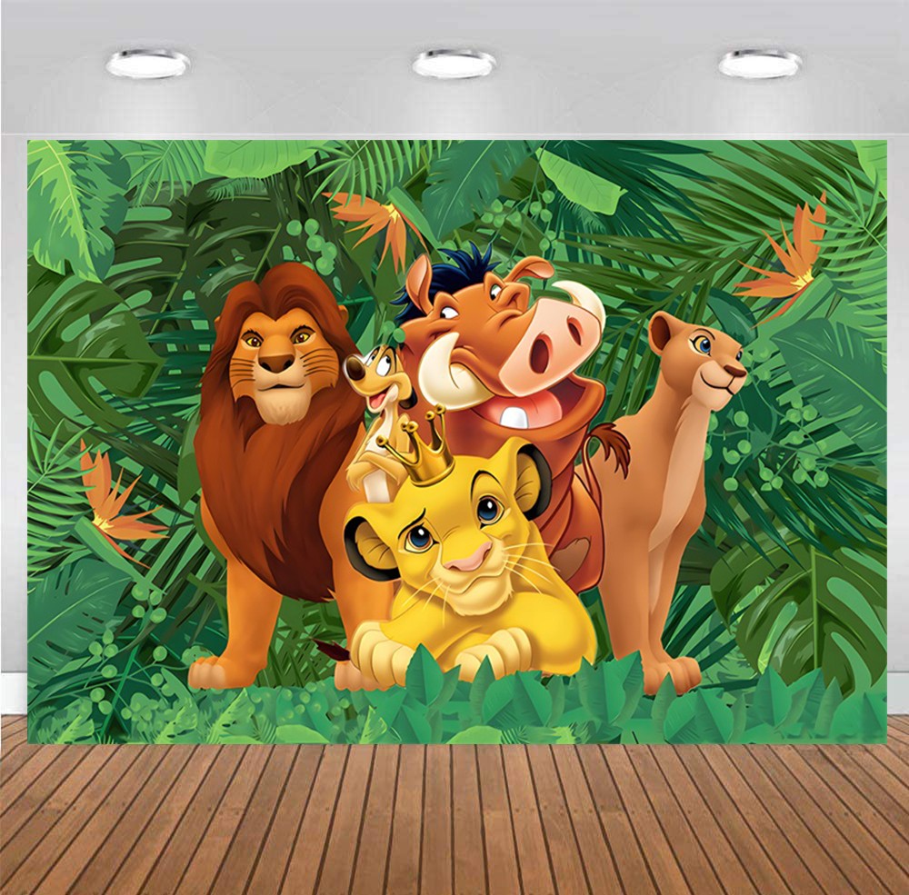 Lion King Backdrop Simba Baby Shower Decoration Jungle Birthday Party Background