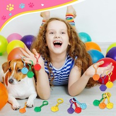 48 Pcs Paw Print Puppy Party Favors Keychains for Kids, Birthday & Gifts