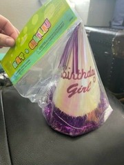Unique Birthday Girl Party Paper Cone Hat New!