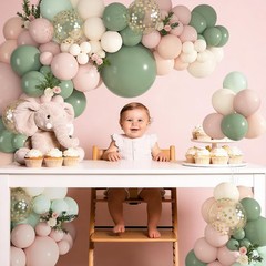 Pink and Sage Green Balloons Arch Kit, Baby in Bloom Baby Shower Decorations …