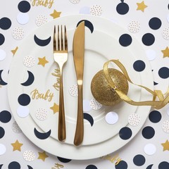 400 PCS Baby Shower Confetti Decorations Table Dots Gender Reveal Moon Star Art