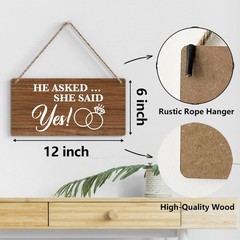 Rustic Wedding Sign She Said Yes, Engagement Wedding Photo Props Sign, Weddin…