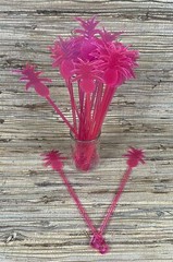 20 Pink Pineapple Swizzle Sticks 9.5″ tall Great 4 Adult Beverages Cocktail Tiki
