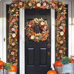 Fall Garland with Lights, 6 FT Leaves Vine 1 Pack 6 Ft, Floral